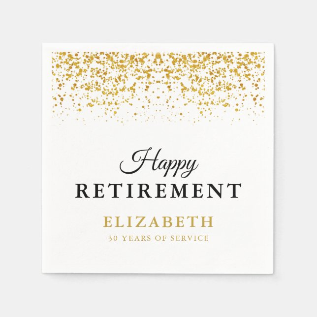Rente Celebration Party Gold Glitzer Napkins Serviette (Vorderseite)
