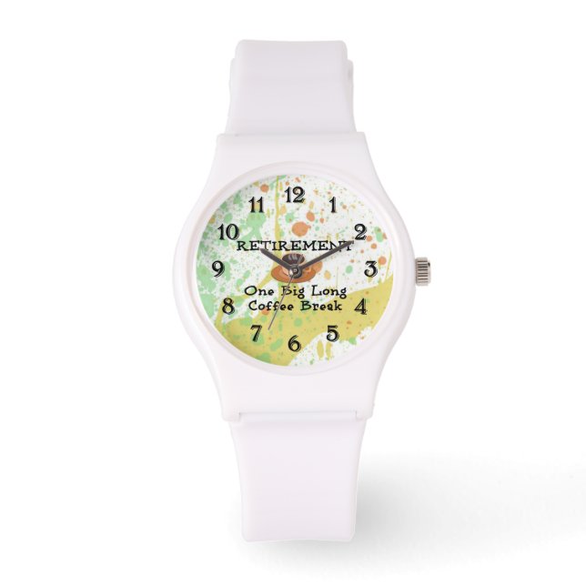 Rente: Eine große lange Kaffeepause Armbanduhr (Vorderseite)
