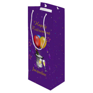 Rente - Feier zum Thema Sparkling Lila Geschenktüte Für Weinflaschen