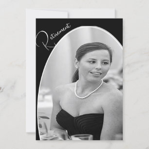 Rente Foto Schwarz und Weiß Elegant Chic Einladung