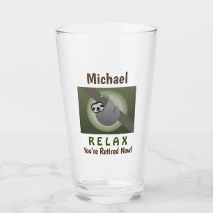 Rente glücklich Niedlich Funny Lazy Sloth Beer Pin Glas