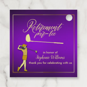 Rente Golf Party Klassisches Lila Goldenes Weibche Geschenkanhänger
