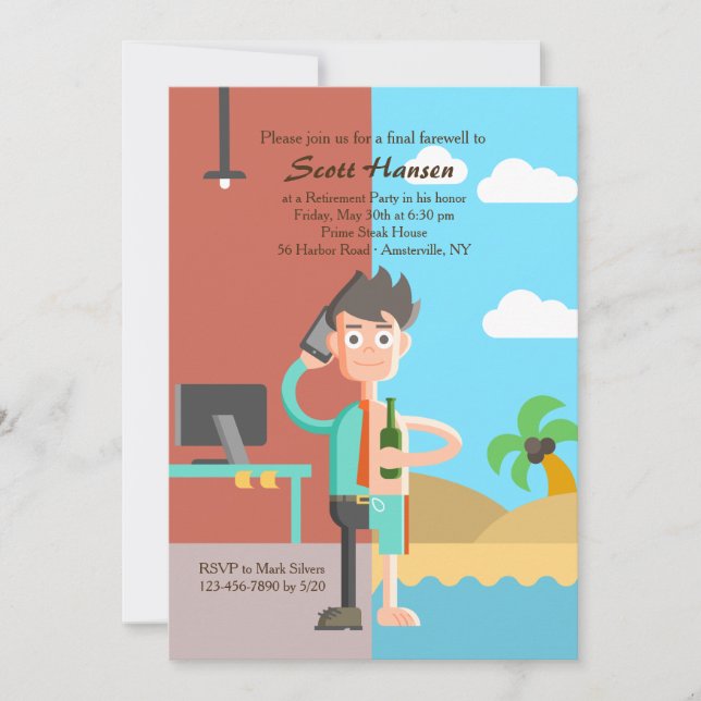 Rente jetzt Party Einladung (Vorderseite)