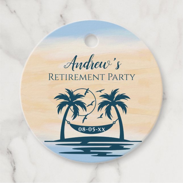 Rente Party Beach Palm Trees Geschenkanhänger (Vorderseite)