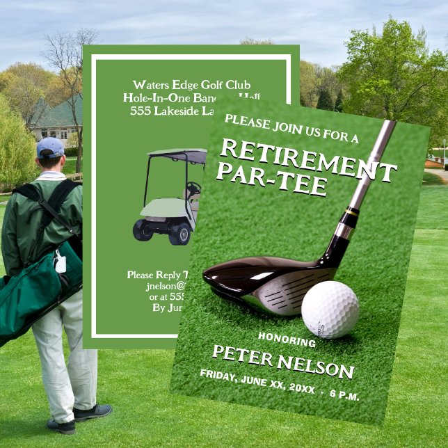 Rente Party Einladung Golfliebhaber (Retirement Party Invitation Golf Lovers)