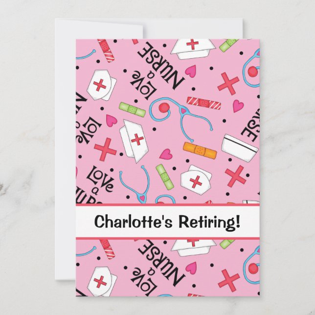 Rente Party Feier Rosa Einladung (Vorderseite)