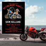 Rente Party Funny Biker Motorrad Einladung<br><div class="desc">Rente Party Funny Biker Motorrad Einladung zum Feiern eines Freundes oder Familienmitglieds Pensionierung. Dieser lustige Biker auf einem Motorradbild sorgt für einen lässigen Abend zum Spaß und Lachen! Um diese Party Einladung zu personalisieren, fügen Sie einfach Ihre Daten in unsere einfache Vorlage ein und ersetzen den Beispieltext. Ein paar kurze...</div>