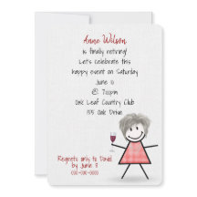 Rente Party Girl mit Wein