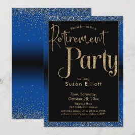 Rente Party Gold-Glitzer für Bright Blue Einladung