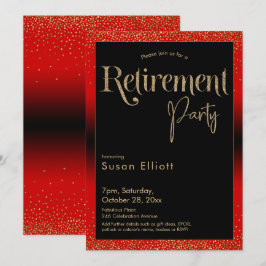 Rente Party Gold Glitzer von Cherry Red Einladung