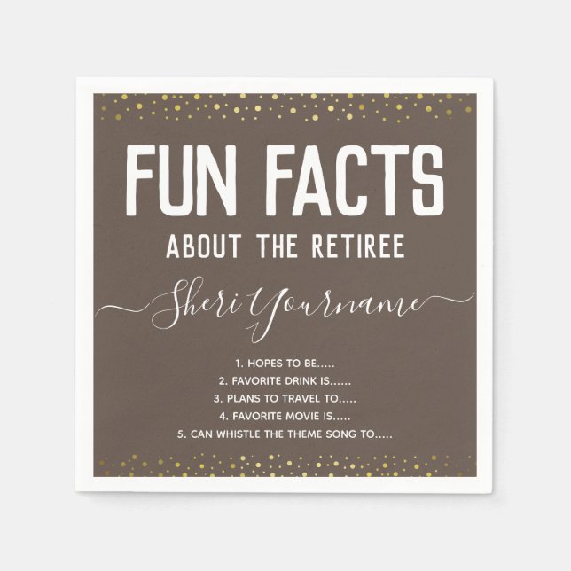 Rente Party Spaß Fakten Unisex Gold Napkins Serviette (Vorderseite)