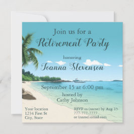 Rente Party Tropical Beach Palm Bäume Einladung