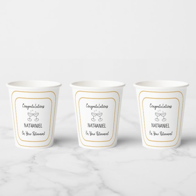 Renten Party Glückwünsche Personalisiert Pappbecher (Multi)