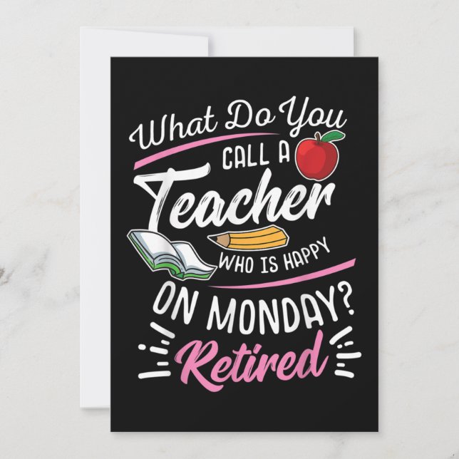 RentenlehrerInnen LehrerInnen am Montag glücklich Einladung (Vorderseite)