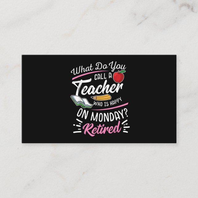 RentenlehrerInnen LehrerInnen am Montag glücklich Visitenkarte (Vorderseite)