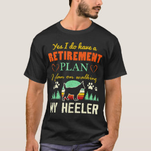 Rentenplan Australischer Cattle Dog Rot Blau Hee T-Shirt