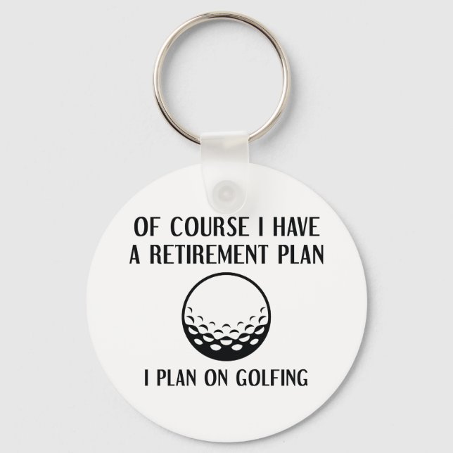 Rentenplan Golfing Schlüsselanhänger (Vorderseite)