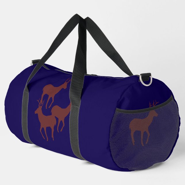 Rentier 3 Athletic Gym Carry auf dk Blue Duffle Bag (Rechte Ecke)