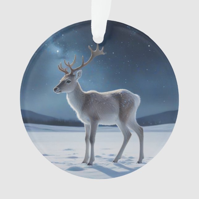 Rentier am Heiligen Abend Ornament (Vorderseite)