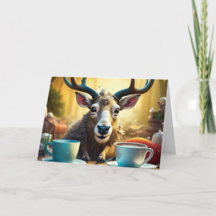 Rentier auf Kaffee Bereit zum Weihnachtsfest Karte