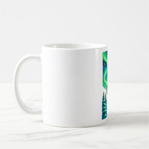 Rentier Aurora Nacht Weihnachten Kaffeetasse