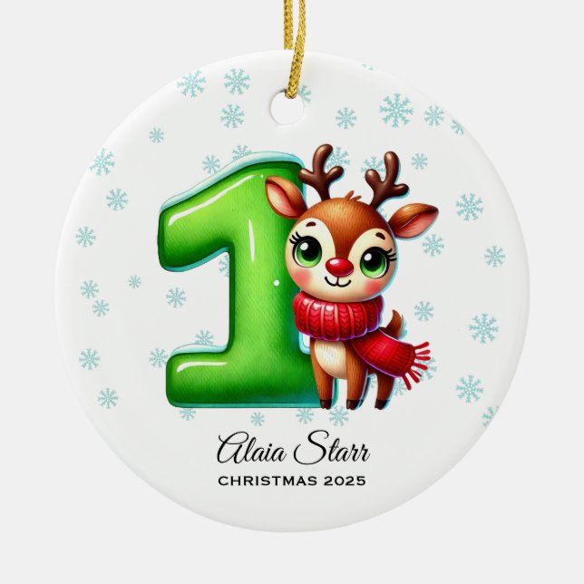 Rentier Baby's First Christmas Ornament (Vorne)