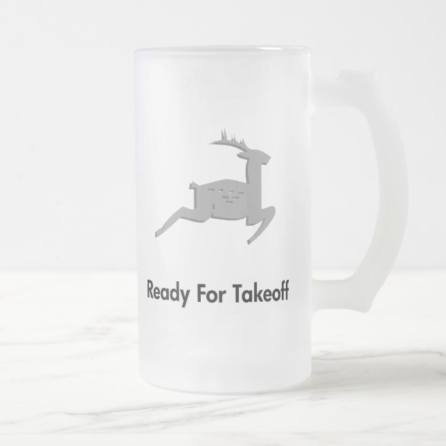 Rentier bereit für den Start Mattglas Bierglas (Rechts)