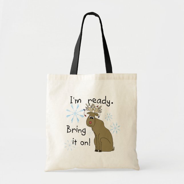 Rentier Bereit für Weihnachtsgeschenke und Geschen Tragetasche (Vorne)