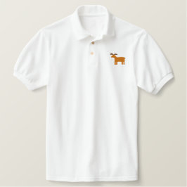 Rentier besticktes Polo-Shirt