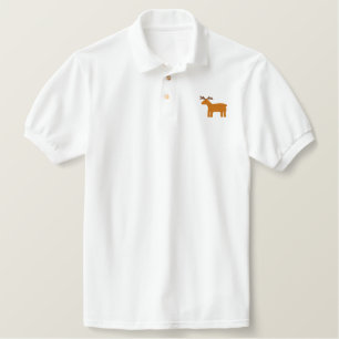 Rentier besticktes Polo-Shirt