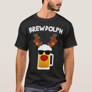 Rentier Bier Rudolph Braudolph Lustiges Weihnachte T-Shirt