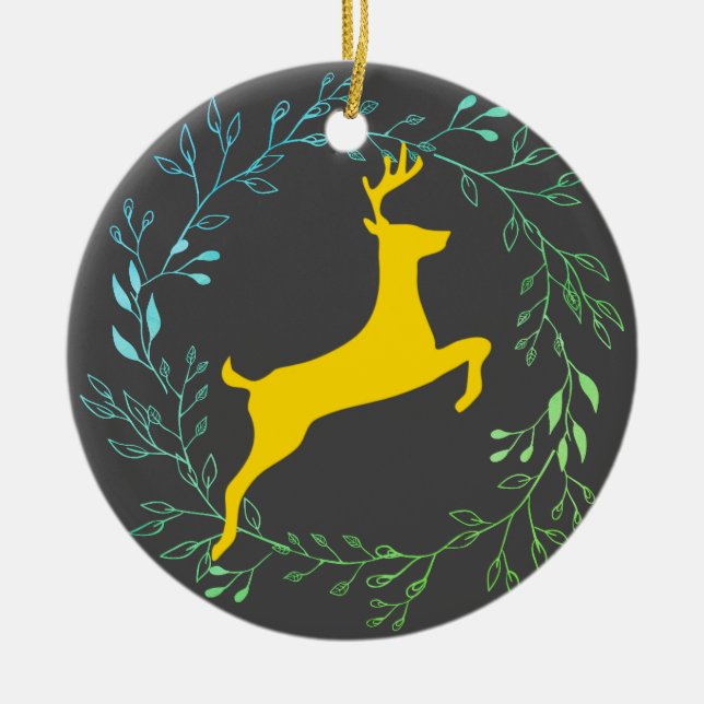 Rentier - Blitzen Keramik Ornament (Vorne)