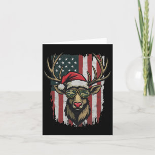Rentier Camouflage American Flag Weihnachten Pajam Karte