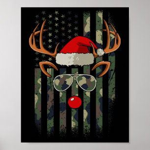 Rentier Camouflage American Flag Weihnachten Pajam Poster
