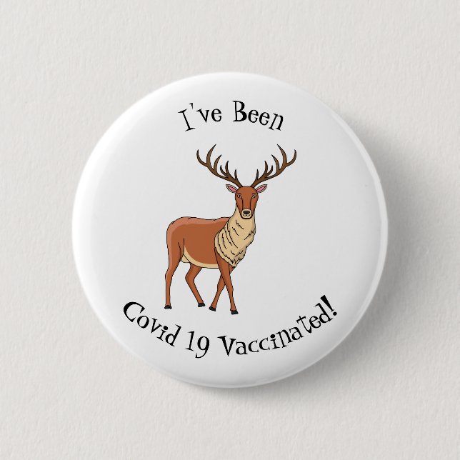 Rentier-Cartoon-Abbildung Button (Vorderseite)