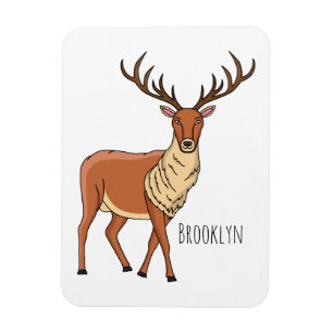 Rentier Cartoon-Illustration Magnet