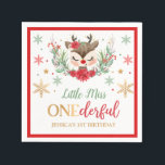 Rentier Christmas 1. Geburtstag Roter Winter Hirsc Serviette<br><div class="desc">Rentier Christmas 1. Geburtstag Roter Winter Deer Napkins</div>