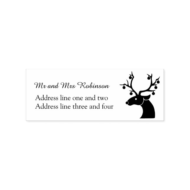 Rentier Christmas Custom Rücksendeadresse Gummistempel (Prägung)