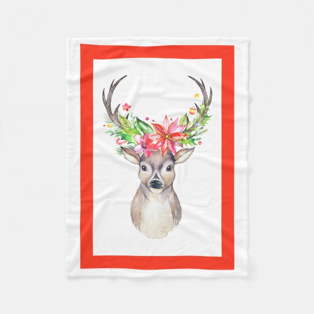 Rentier Christmas Fleece Blanket (Vorderseite)