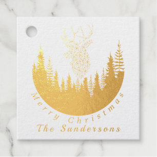 Rentier Christmas Forest I Monogram Geschenkanhänger