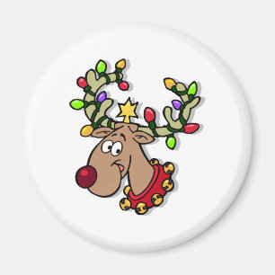Rentier Christmas Lights Magnet