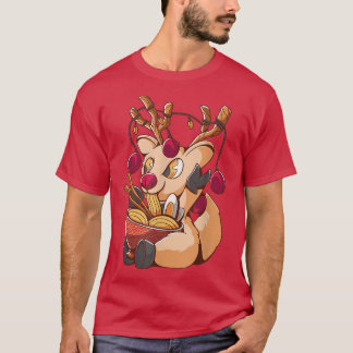 Rentier Christmas Ramen Kawaii Anime Men Women Ki T-Shirt