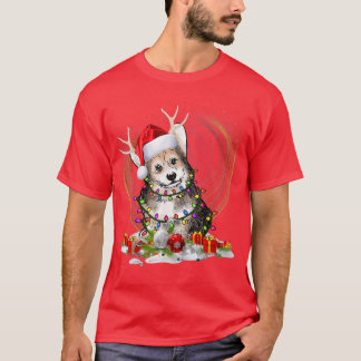 Rentier Corgi Hund mit Weihnachtsmannmütze Weihnac T-Shirt