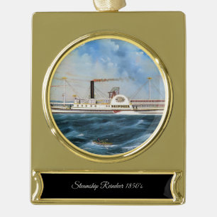 Rentier-Dampfschiff 1850 Banner-Ornament Gold