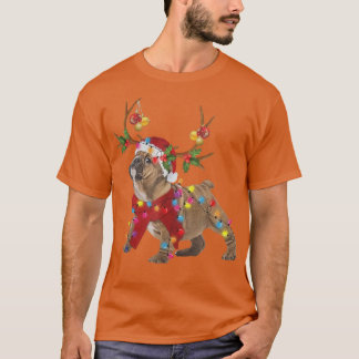 Rentier Dog Christmas Light Weihnachtsmannmütze Xm T-Shirt