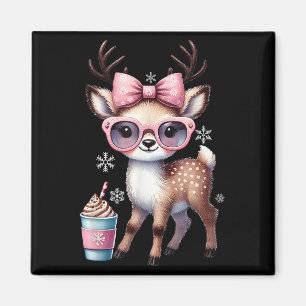 Rentier Drinks Hot Chocolate Bougie Girls Magnet
