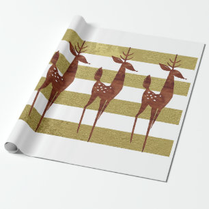 Rentier eleganter Vintager, weißgestreift Geschenkpapier