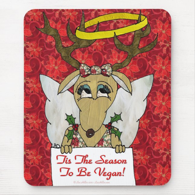 Rentier Engel ist die Jahreszeit Vegan zu sein Mousepad (Vorne)