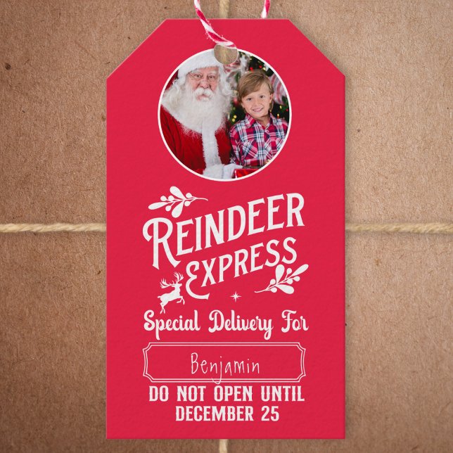 Rentier Express aus Santa Wa/Foto Weihnachten Rot Geschenkanhänger (Von Creator hochgeladen)