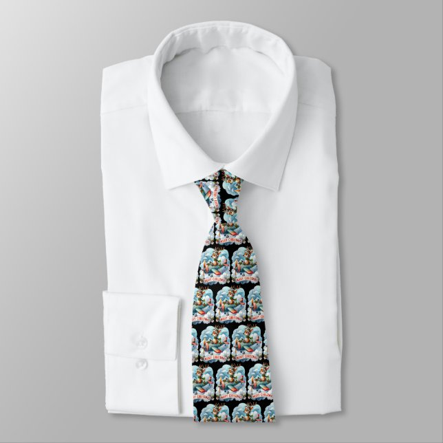 Rentier Flying Airplane Neck Tie Krawatte (Gebunden)